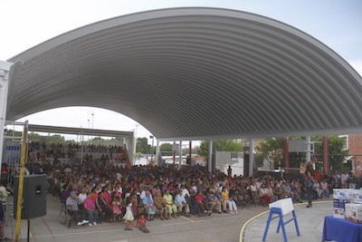 Inaugura Memo Vega arcotecho de "El Campito" en colonia Fátima 1 ESPECIAL