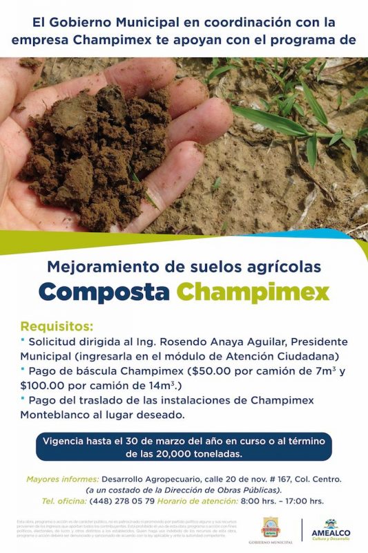 Firman convenio el Municipio de Amealco y Champimex