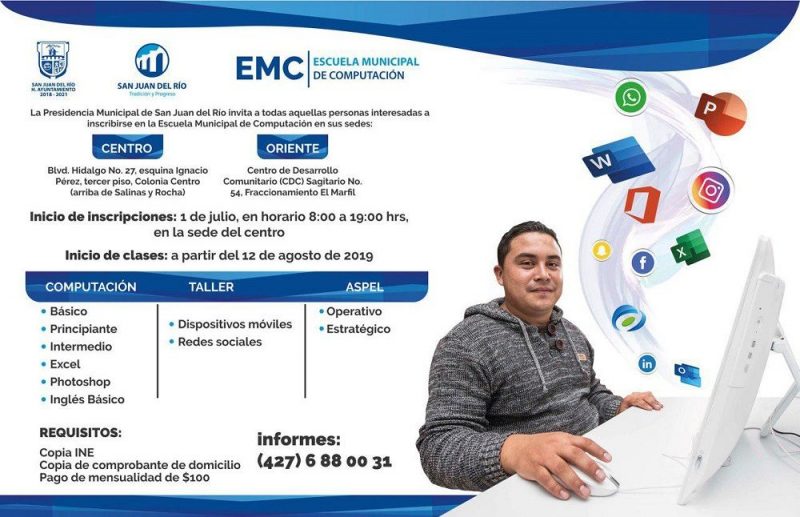 Abren inscripciones para 7ª Generación de la Escuela Municipal de Computación 1