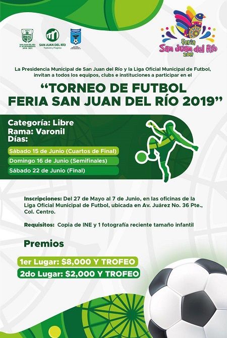 Inscripciones abiertas para torneos deportivos Feria SJR 2019 3 Inscripciones abiertas para torneos deportivos Feria SJR 2019 1