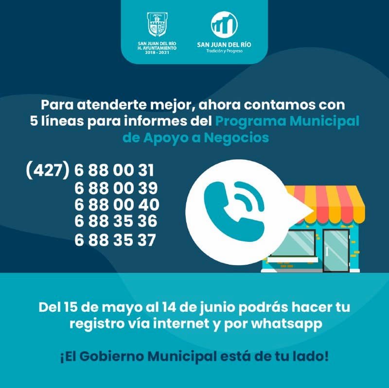 El 15 de mayo abren registro para apoyo de 3 mil pesos en San Juan del Río El 15 de mayo abren registro para apoyo de 3 mil pesos en San Juan del Río