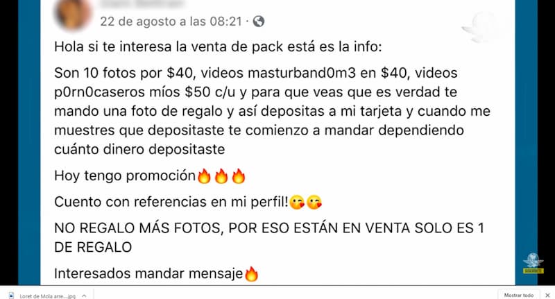 Por desempleo jóvenes venden packs con fotos íntimas en México 1 Por desempleo jóvenes venden packs con fotos íntimas en México