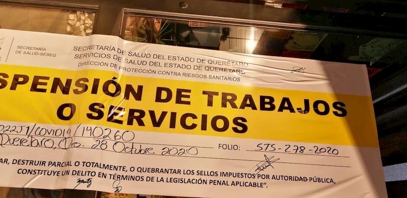 270 establecimientos suspendidos por incumplir medidas sanitarias 1 270 establecimientos suspendidos por incumplir medidas sanitarias