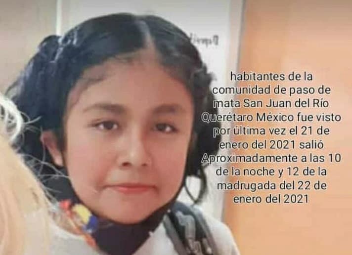 Buscan a niña que discutió con su mamá y se escapó de casa en San Juan del Río QRO