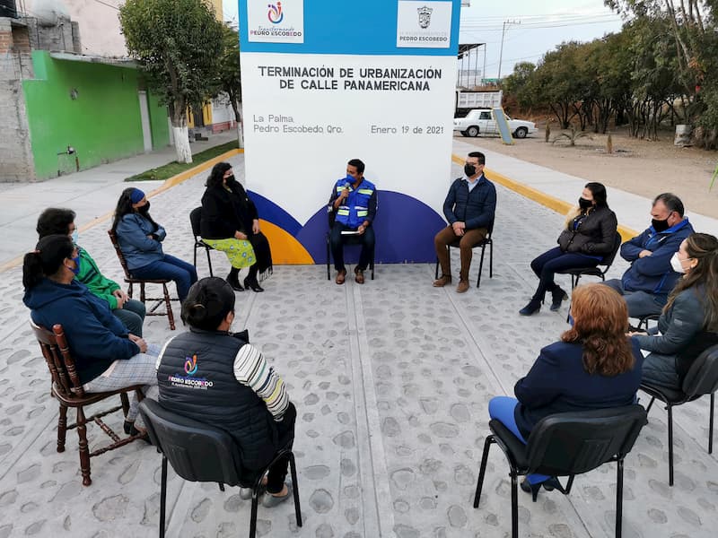 Amarildo Barcenas entrega obra de mejoramiento urbano en La Palma, Pedro Escobedo