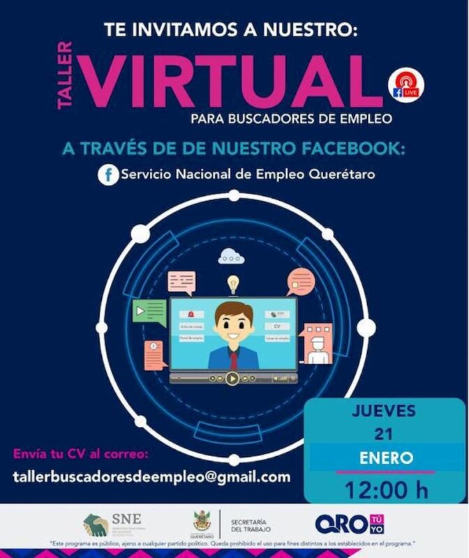 Anuncian 3ª bolsa de empleo virtual para San Juan del Río