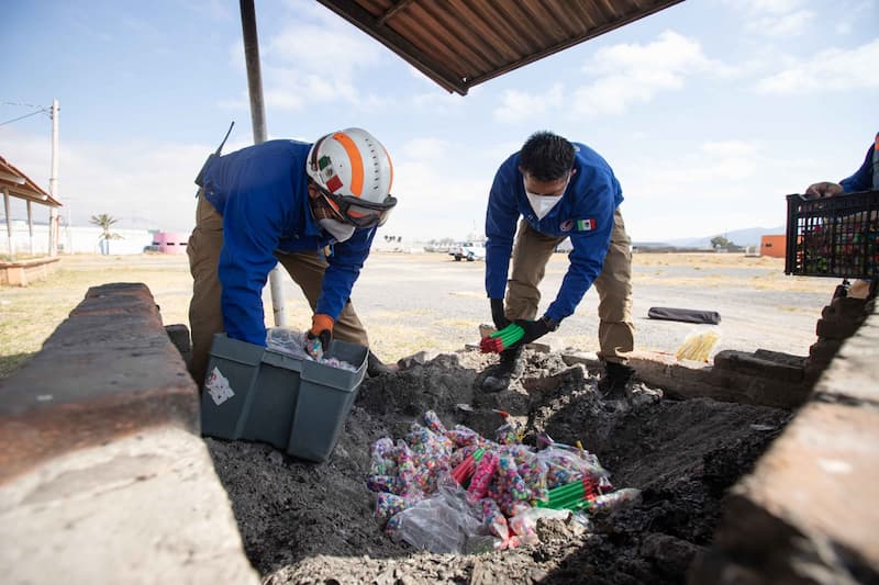 En San Juan del Río se destruyó cerca de 1 tonelada de pirotecnia