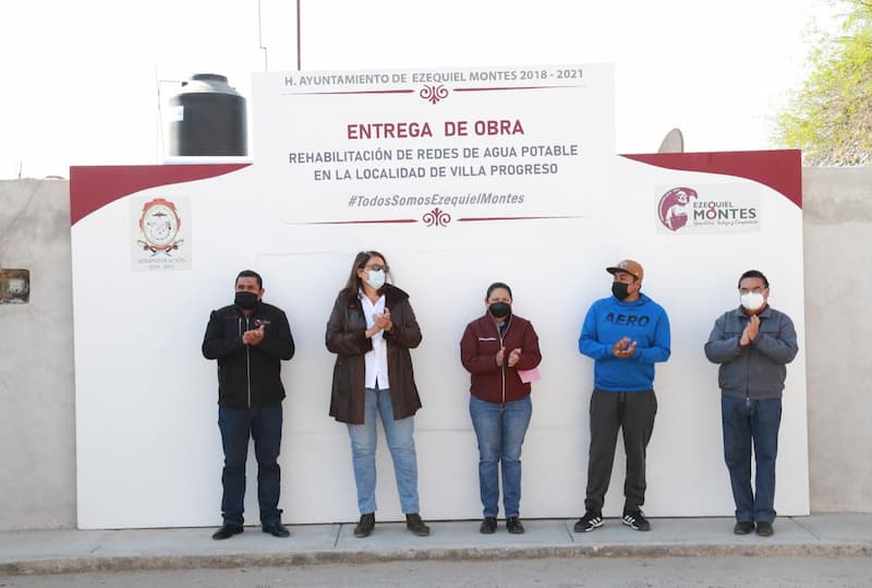Entregan rehabilitación de redes de agua potable en Villa Progreso, Ezequiel Montes