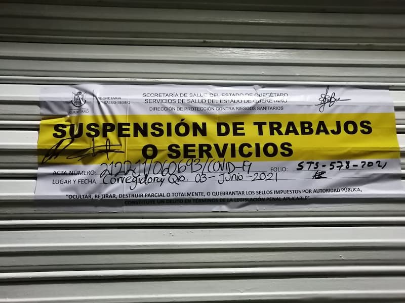 15 suspensiones y 1 dispersión en el estado de QRO del 1 al 8 de junio