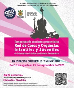 Temporada de conciertos presenciales de la Red de Coros y Orquestas Infantiles y Juveniles en QRO 1