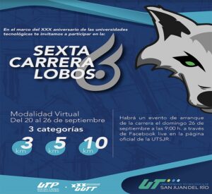 UTSJR invita a participar en la 6ta Carrera Lobos de manera virtual 1