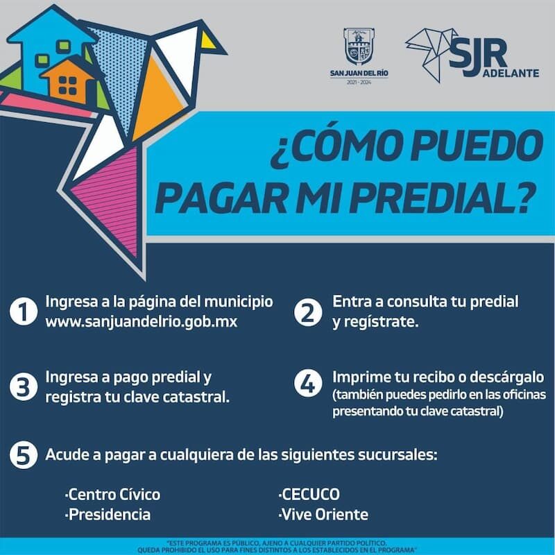 Municipio de San Juan del Río otorgará 20 por ciento de descuento en pago predial