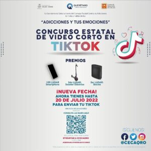 Invita SESA al Concurso Estatal de Video Corto en TikTok, Adicciones y tus Emociones