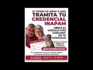 Personas de 60 años y más podrán adquirir credencial de Inapam en Módulos de Bienestar