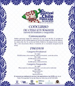 Se llevará a cabo el “Festival del Chile en Nogada” en San Juan del Río