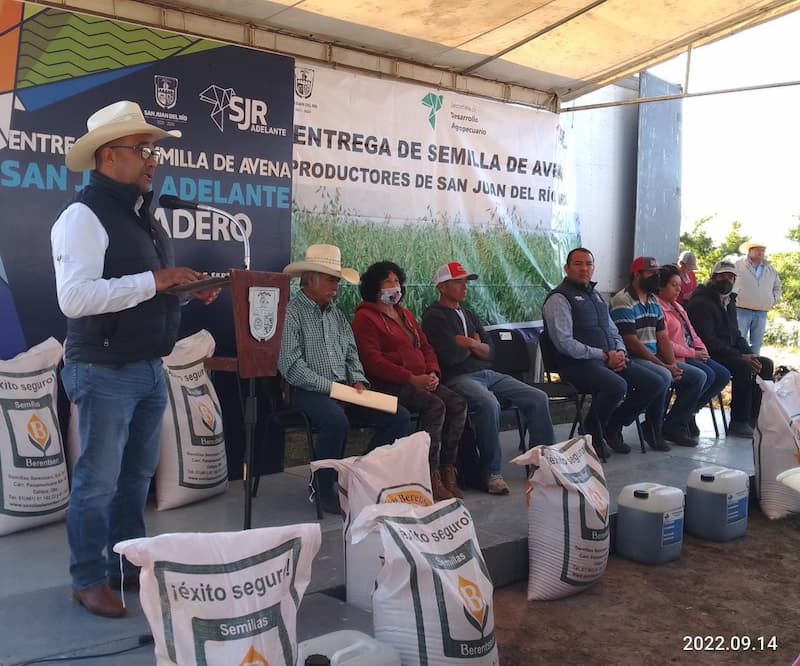 Entregan semilla de avena a 82 productores de San Juan del Río