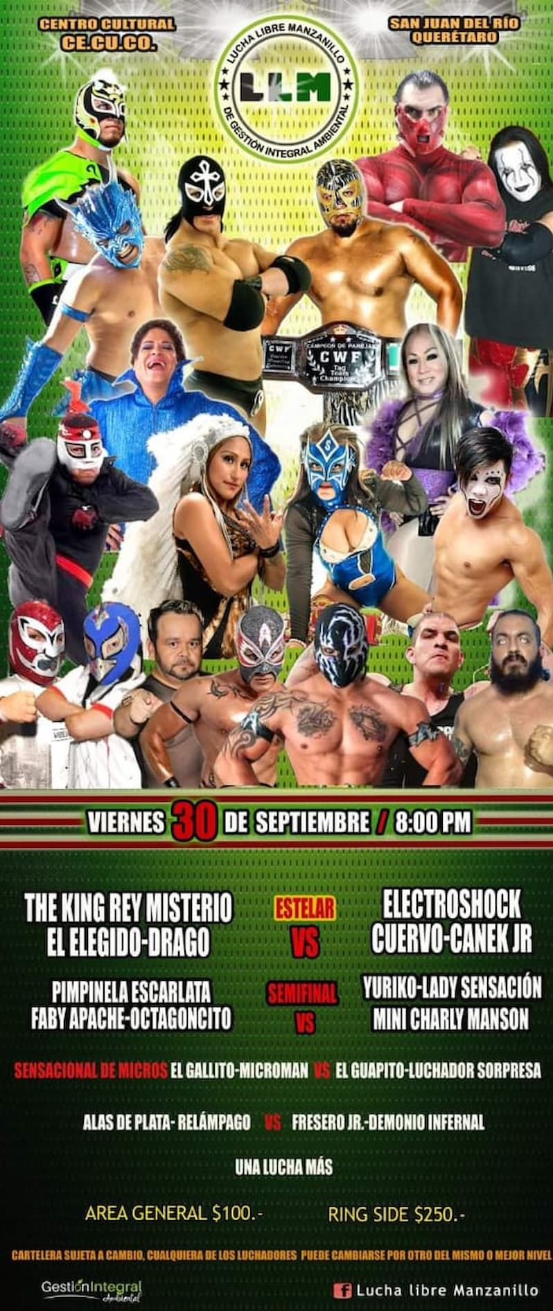 Cartelera de función de lucha libre en SJR