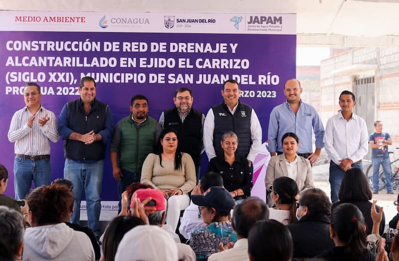 San Juan del Río entrega primera etapa de red de drenaje en colonia Siglo XXI