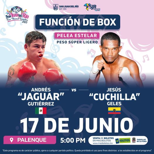 Preparativos para la pelea de "Jaguar" Gutiérrez, ceremonia de pesaje en Centro Cívico de San Juan del Río