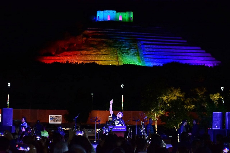 Presentaron iluminación escénica de la Pirámide en mpio de Corregidora