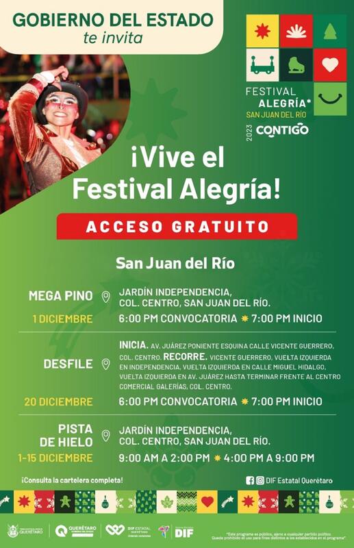 Festival Alegría 2023 iluminará San Juan del Río con encendido del Mega Pino Navideño