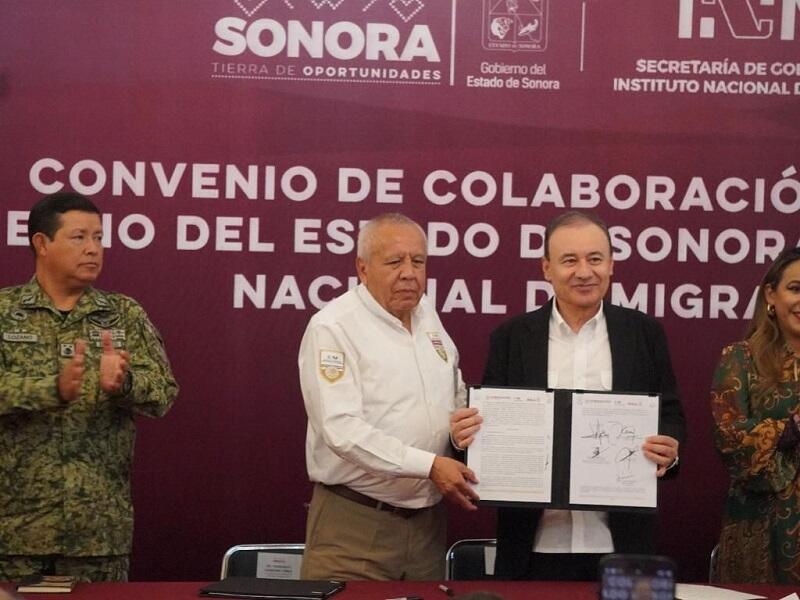 Firman INM y gobierno de Sonora convenio de colaboración en beneficio de migrantes