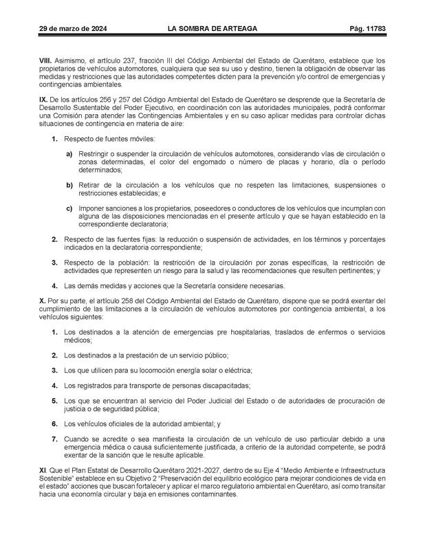 Aprobados lineamientos que activarían "Hoy No Circula" en San Juan del Río en caso de contingencia ambiental