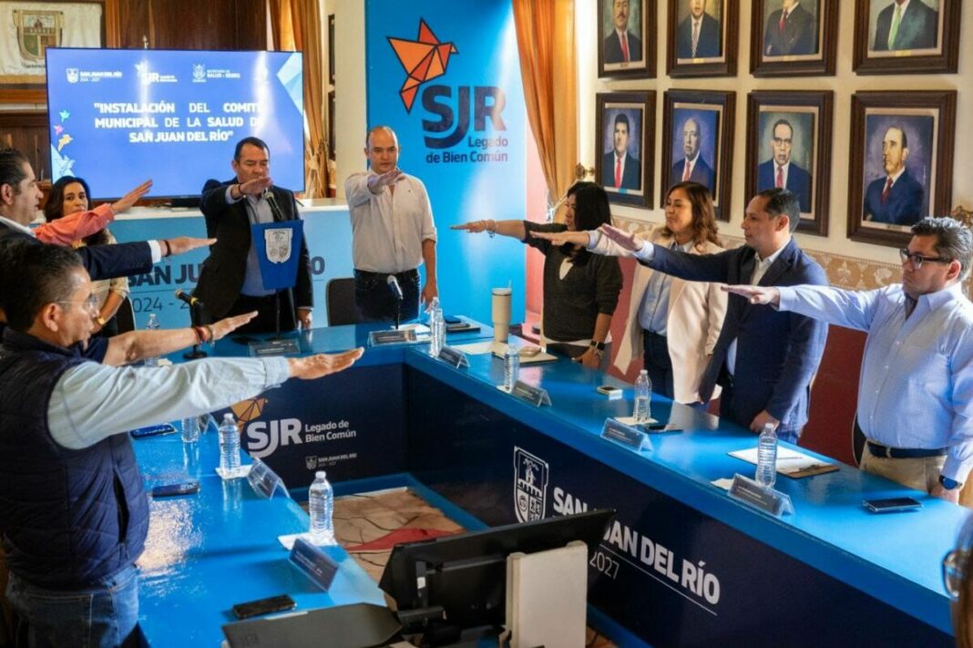 Instala Roberto Cabrera Comité Municipal de Salud en San Juan del Río