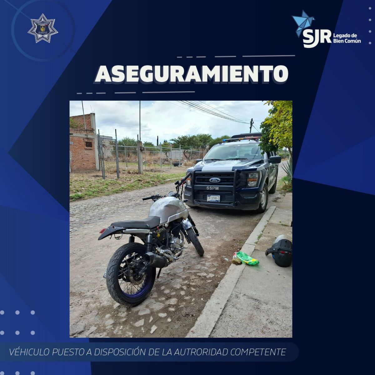 Detiene SSPM-SJR a sujeto con motocicleta robada en Granjas Banthí 2 Detiene SSPM-SJR a sujeto con motocicleta robada en Granjas Banthí