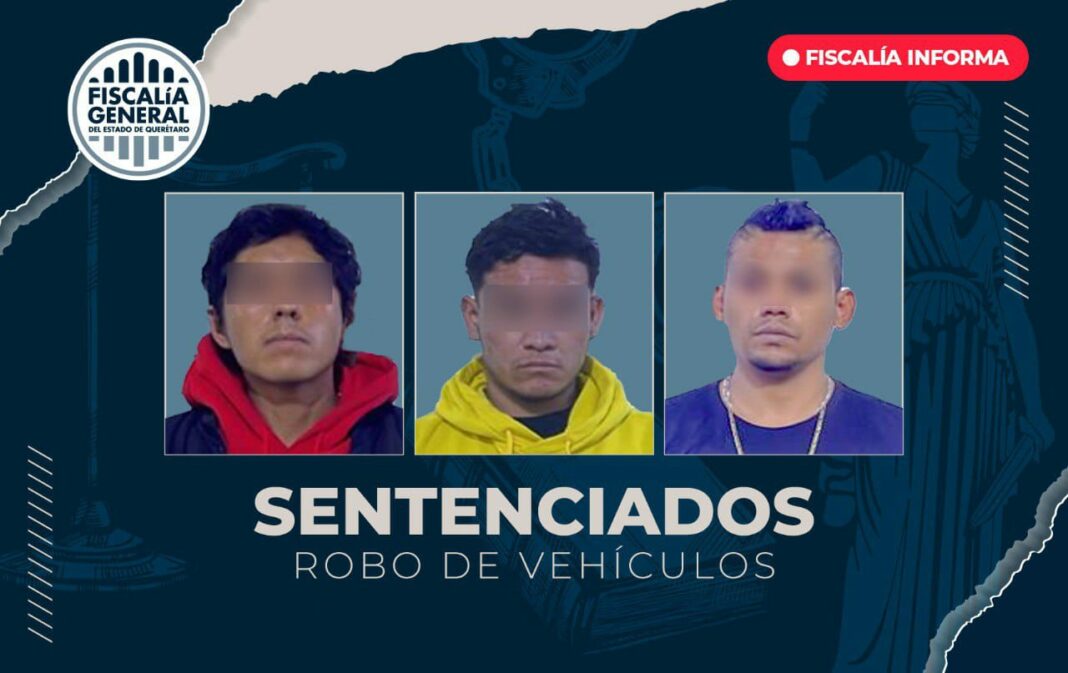 En prisión 3 sujetos por robo de vehículos en Querétaro
