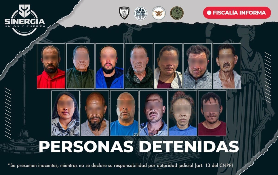 Detiene Fiscalía a 13 Personas en operativo 
