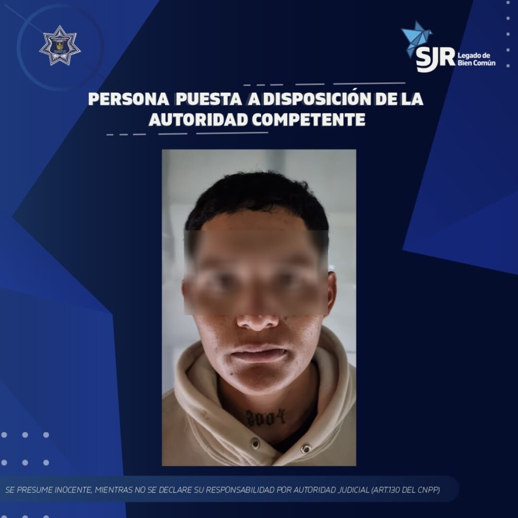 Policía de San Juan del Río detiene a sujeto con 