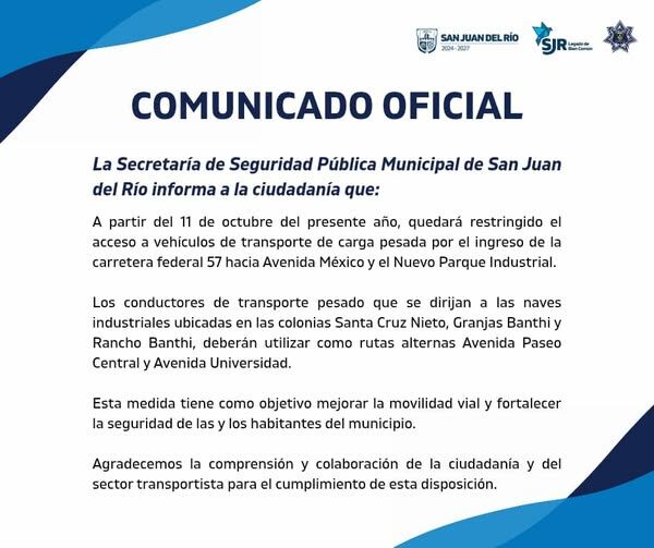 Tras accidente restringen acceso a carga pesada en puente de Avenida México de SJR