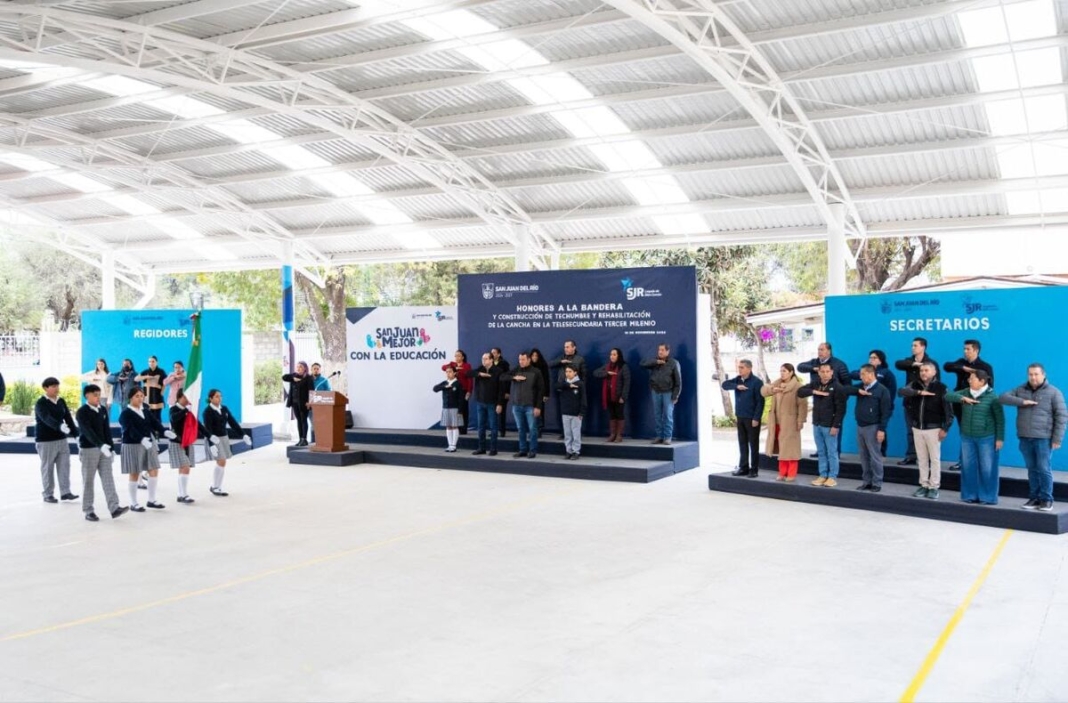 Roberto Cabrera entrega obras en telesecundaria de Senegal de Las Palomas con más de 2.2 mdp de inversión