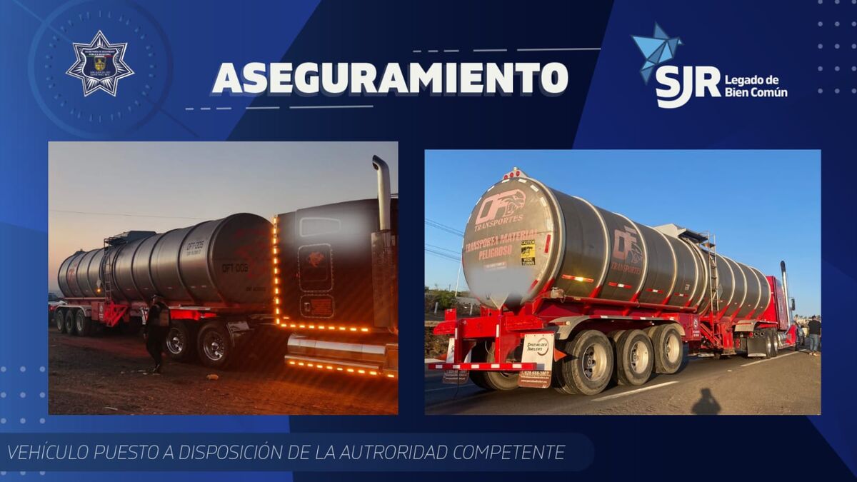 SSPM-SJR asegura cisternas y detiene a sospechosos en carretera 57