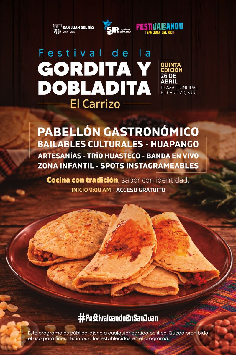 Anuncian la quinta edición del Festival de la Gordita y la Dobladita en El Carrizo