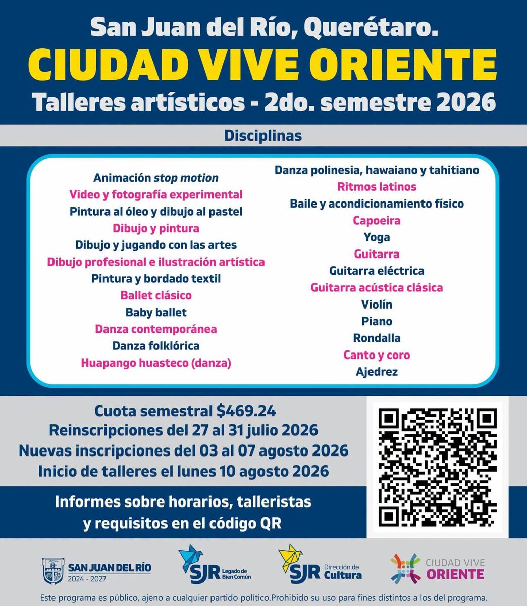 Anuncian inscripciones y reinscripciones a talleres de Casa de Cultura y Ciudad Vive Oriente 1 Anuncian inscripciones y reinscripciones a talleres de Casa de Cultura y Ciudad Vive Oriente