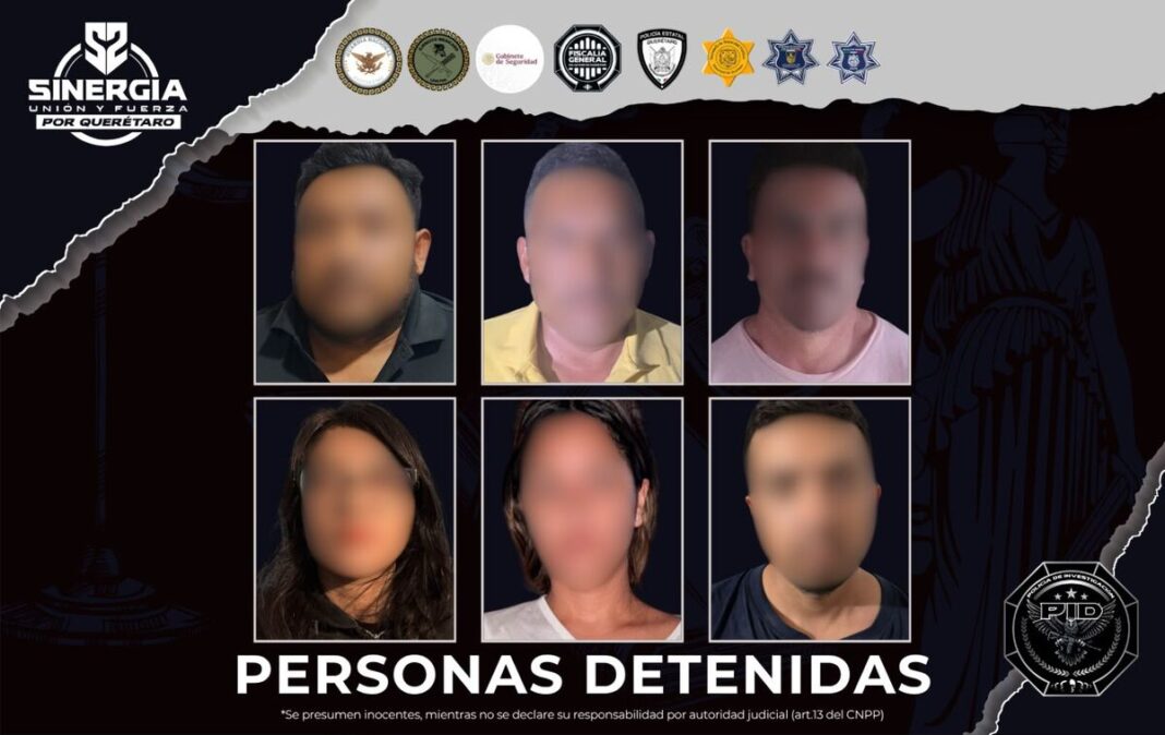 Fiscalía ejecuta siete cateos y detiene a seis personas en Querétaro