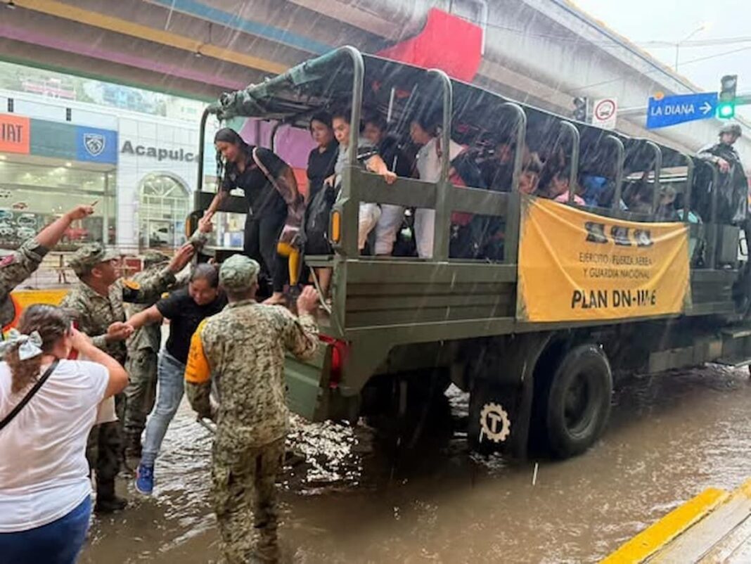 Ejército y Guardia Nacional activan el Plan DN-III en Acapulco por lluvias de Simon