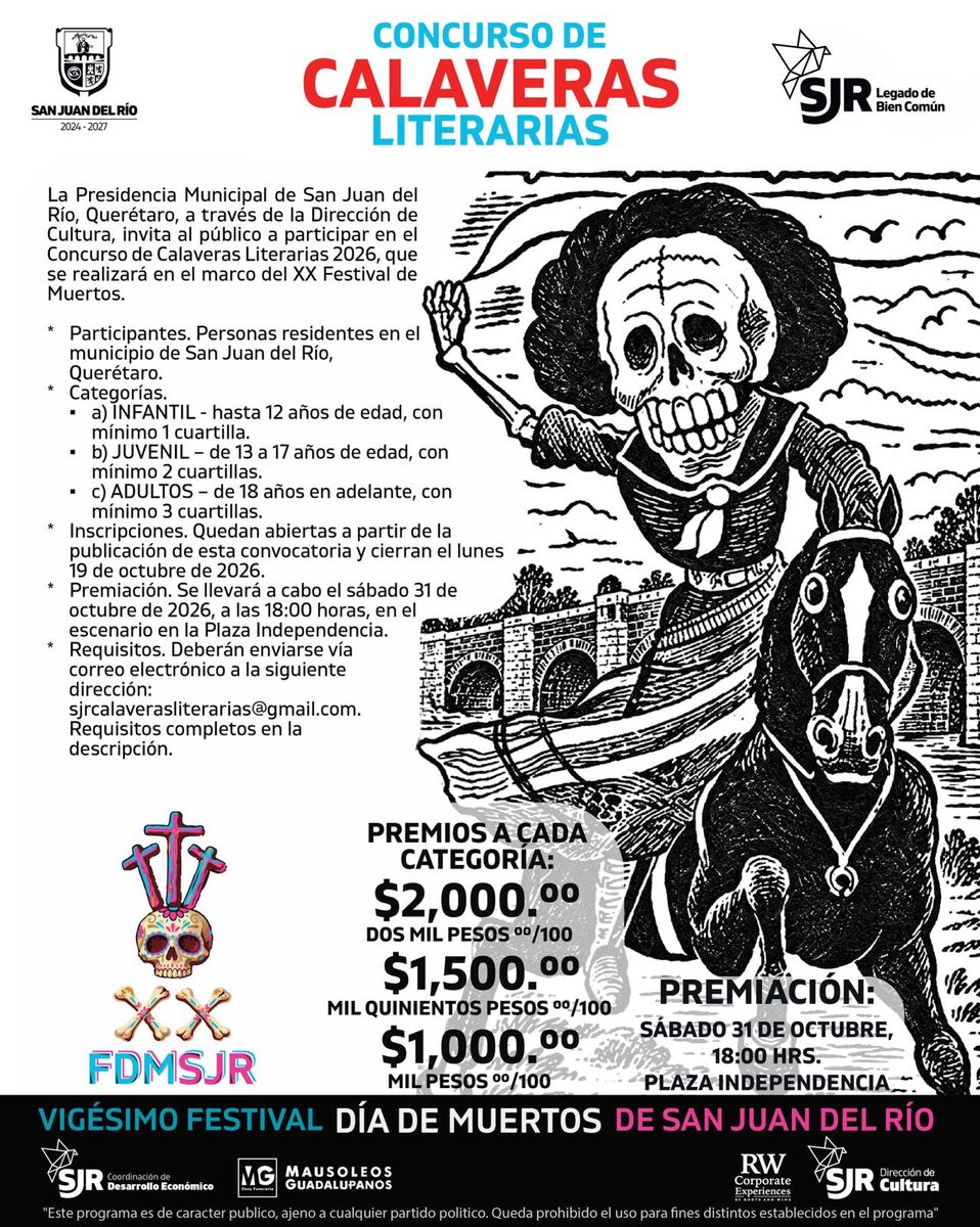 San Juan del Río abre concursos del Festival de Muertos 2026 3 San Juan del Río abre concursos del Festival de Muertos 2026