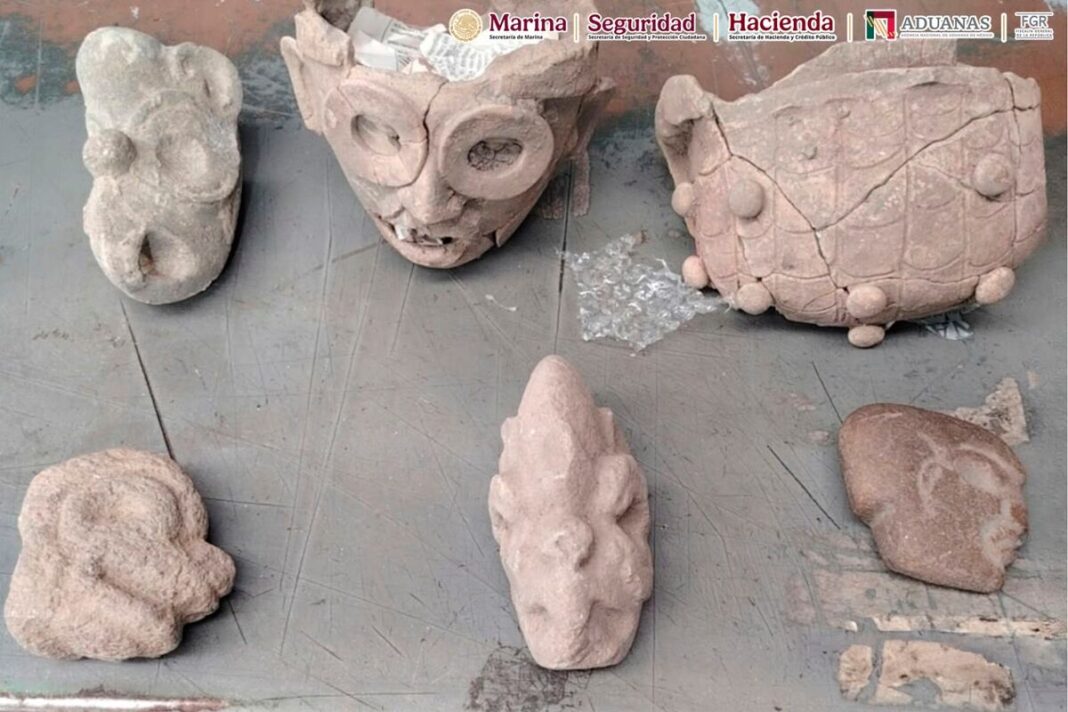 Identifican seis bienes arqueológicos en el AICM con destino a Gran Bretaña