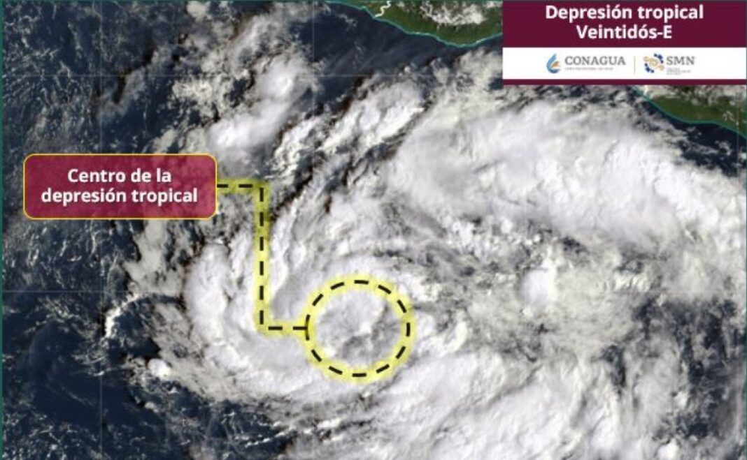 Se forma la depresión tropical Veintidós-E en el Pacífico; podría convertirse en el huracán Vance